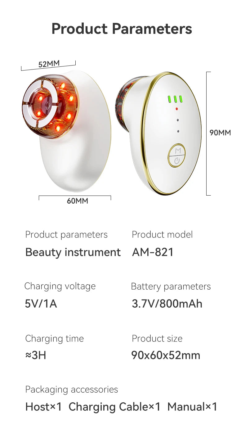 EMS Body Sculpting Massager 7 Color LED Vacuum Suction Anti Cellulite Machine Face Body Skin Firming Shaping Beauty Device