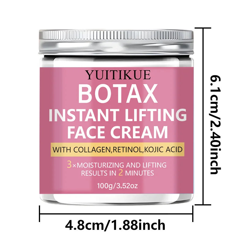 YUITIKUE BOTAX Face Cream Instant Lifting Collagen Retinol Kojic Acid Hydrating Smoothing Texture