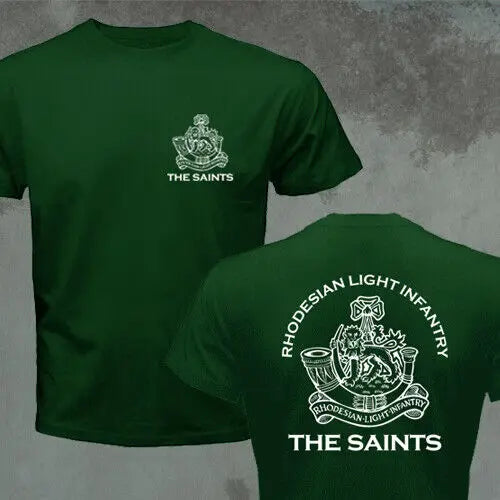 RLI Commando Rhodesian Light Infantry Bush War Army Military Motto T-shirt Short Sleeve Casual 100% Cotton Shirt
