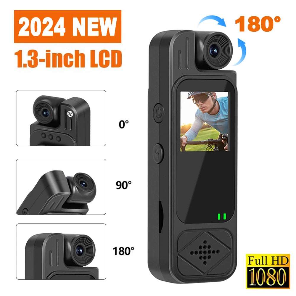 Mini Body Camera 1080P HD Sports Camera Infrared Night Vision Digital Video Recorder 1.3 Inch Bodycam Police Small Camcorder