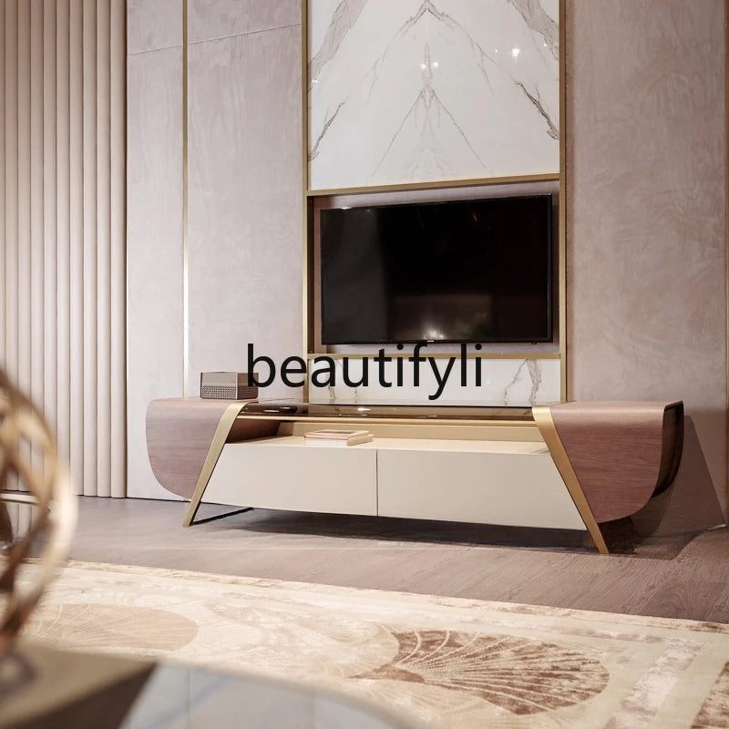 Light luxury Hong Kong-style postmodern floor cabinet Italian minimalist living room audio and video cabinet