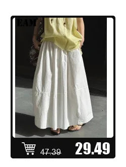 [EAM] Women Coffee Color-block Big Size Long Sweater Dress New Turtleneck Long Sleeve Fashion Tide Spring Autumn 2026 1DJ2393