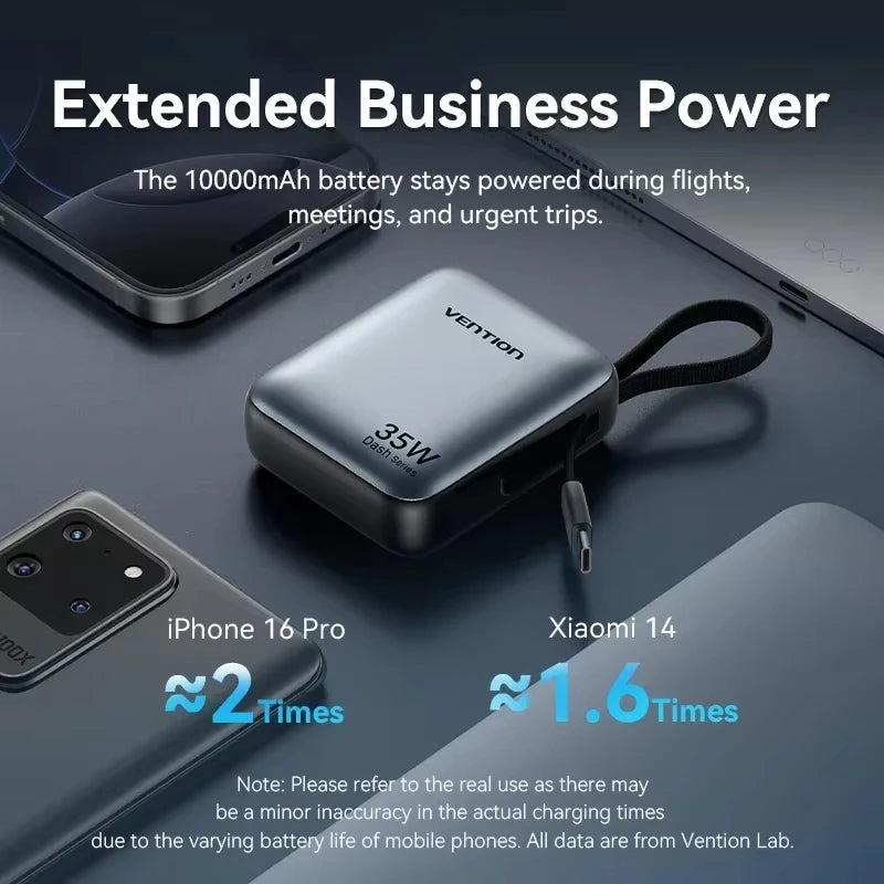 Vention NEW 10000mAh 35W Power Bank Fast Charge Portable Mini 3C PowerBank for iPhone 17 Xiaomi External Spare Battery Charger