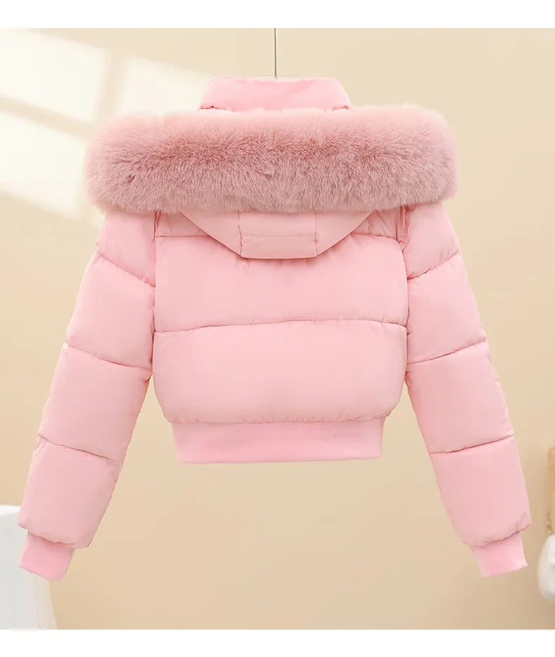 Hooded Parka Solid Hooded Women Parkas Long Sleeve Zipper Outerwear Spliced Cardigan Casual 2025 Slim Fit Coats Warm Winter