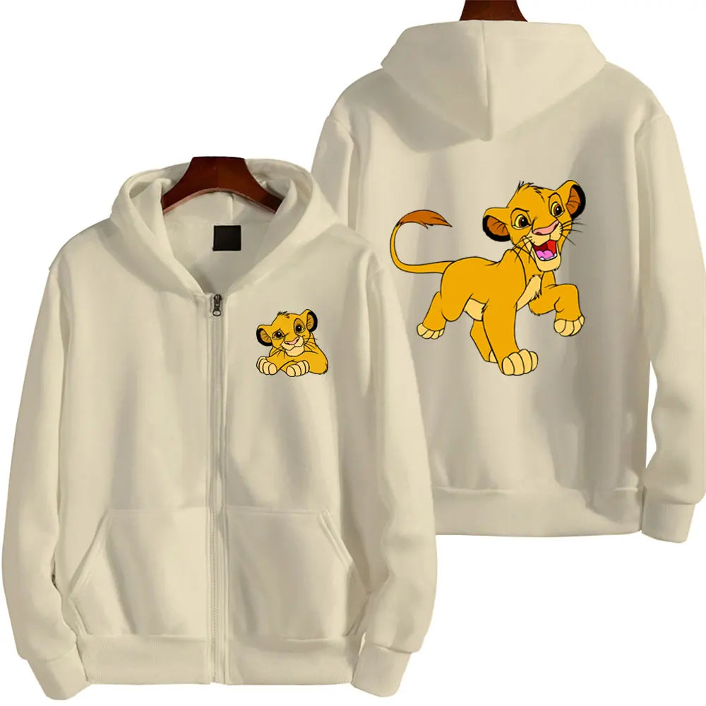 The Lion King Anime Women Zipper Hoodie Jacket Spring Autumn 2025 Fashion Men Sweatshirt Green Couple Oversized Clothes Coats