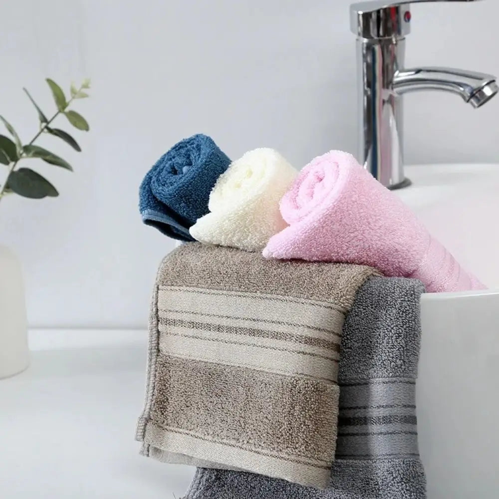 Towel Set Cotton Bath Towel Soft Blue Hand Face Towel Elegant White Terry Cloth Kitchen