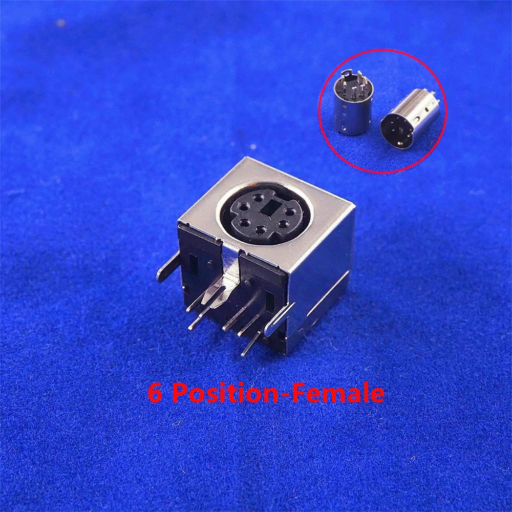 10pcs Circular Receptacle Connector Mini Din 3 4 5 6 7 8 9 10 Pin Female Din Sockets MD-SM Shield Right Angle Through Holes PCB