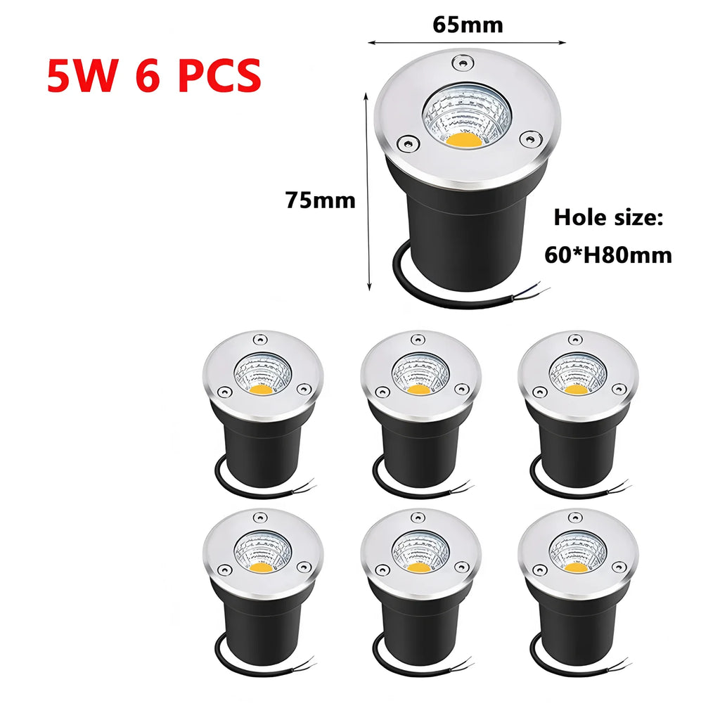 5W 10W 12W 15W Led Garden Underground LampsOutdoor IP67 Waterproof Buried Garden Path Spot Recessed Underground Light Warm White