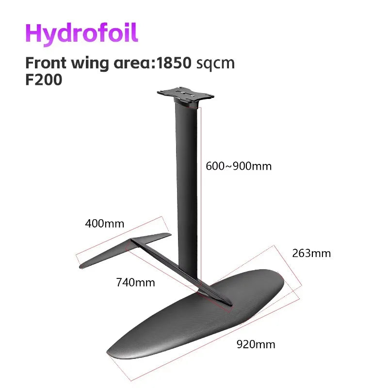 F200 Hydrofoil 1850sqcm Carbon Fiber Surf Foil Board Water Sports and Surfing Electric Surfboard Hydrofoil