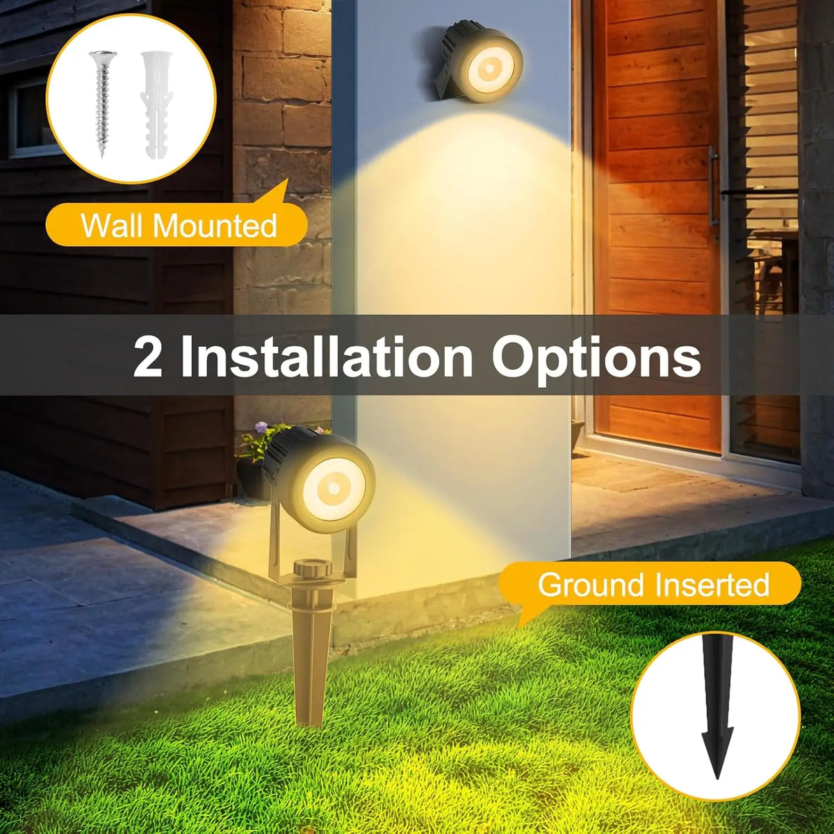 3000K/6000K/RGB Outdoor Solar LED Light IP65 Garden Landscape Pathway Wall Lamp for Tree Decor Yard Street Solar Spotlight