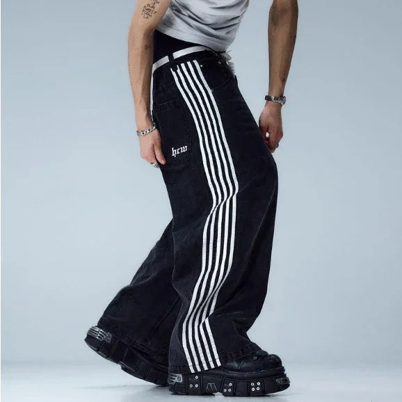 Hip Hop Complex Heavy Industry Workwear Jean Casual Denim Pants High Waist Straight Wide Leg Jeans Harajuku Y2k Men Women Jeans