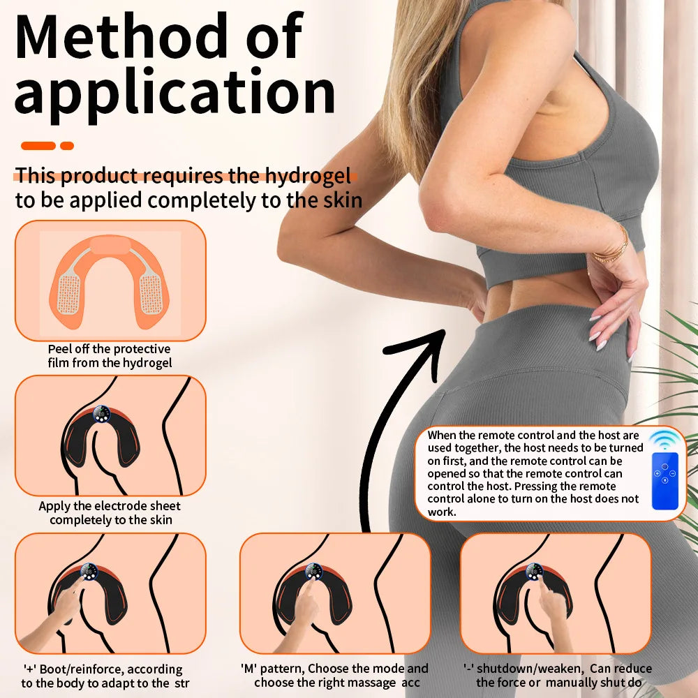 Wireless EMS Body Sculptor With Rechargeable Dual Channel Muscle Toner Butt Trainer 29 Levels 8 Modes For Home And Gym Workout