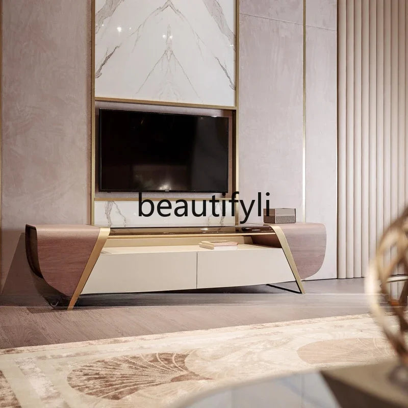 Light luxury Hong Kong-style postmodern floor cabinet Italian minimalist living room audio and video cabinet