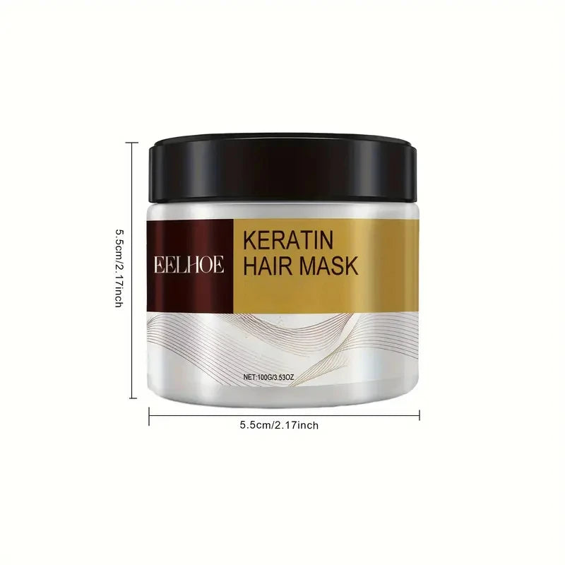 Keratin Hair Mask Nourishing Repair Hair Treatment Mask 100g Smoothing Moisturizing Mask for Dry Damaged Frizzy Bleached Hair
