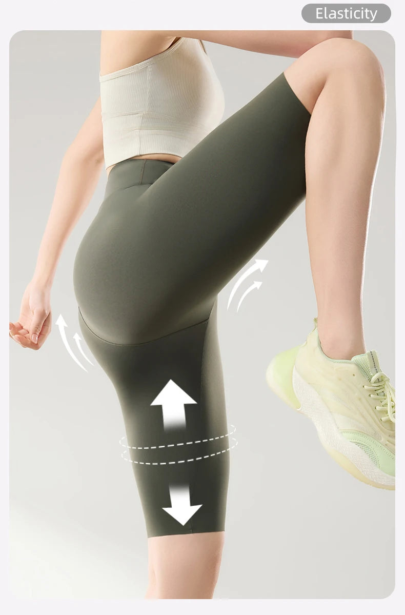 BIVIGAOS Summer Thin Sunscreen Sharkskin Cycling Shorts Women Multi Color Stretch Tight Slim Fitness Bicycle Knee Length Shorts