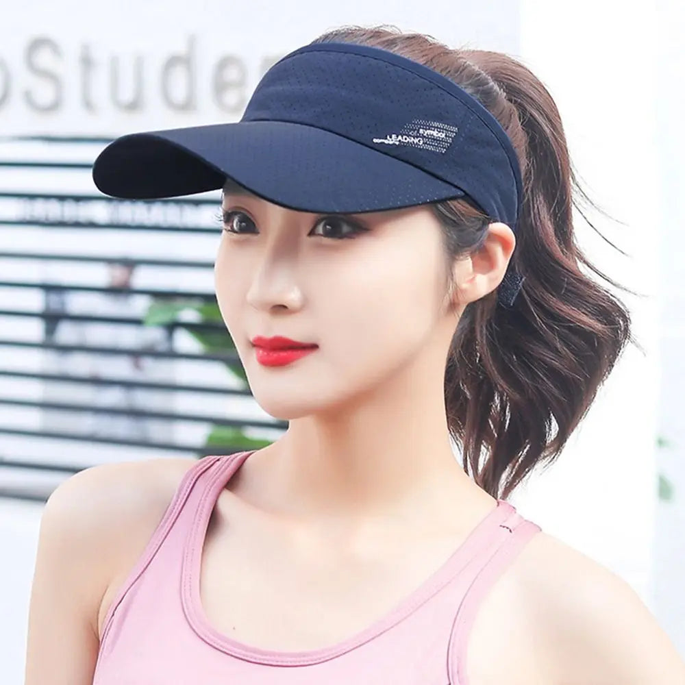 Men Women Breathable Sun Hat Adjustable Quick-drying Sports Visor Top Empty Casual Beach Hat Tennis Baseball Cap