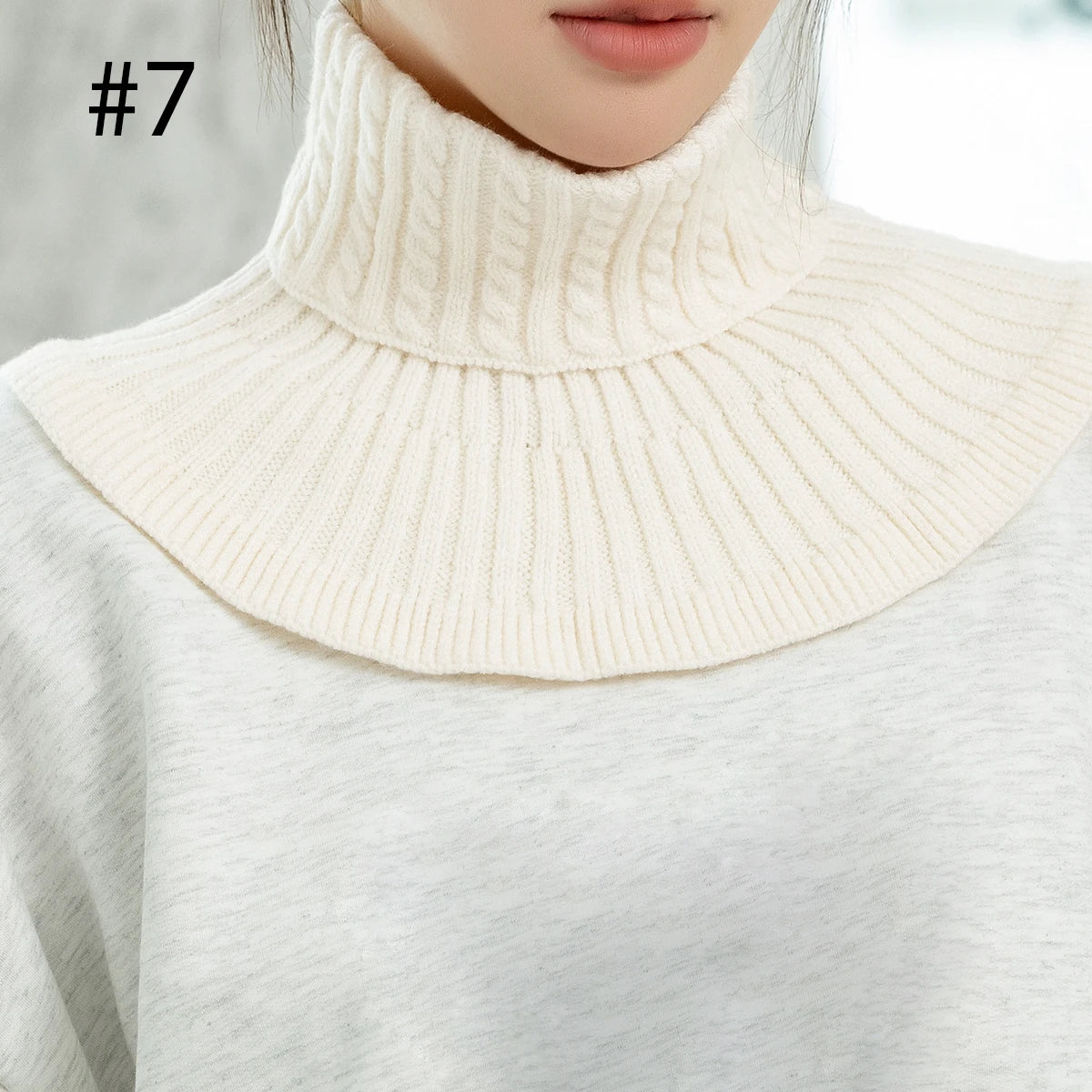 Winter Detachable Cotton Knitted Turtleneck Collar For Women False Collar Fashion Warm Cover Head Neck Guard Collar Unisex