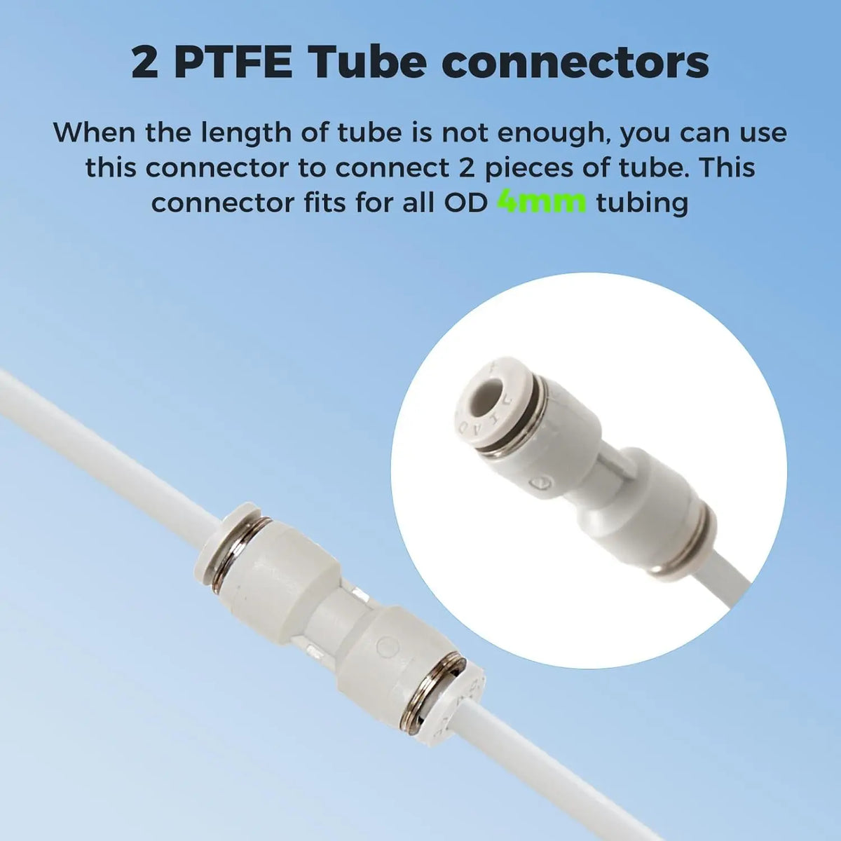 Official PTFE Tube 2.5mm ID 4mm OD, for Bambu Lab X1/ X1C/ P1P/ P1S/ A1/ A1 Mini, Creality K1 Max/Ender 3 V3 3D Printer.