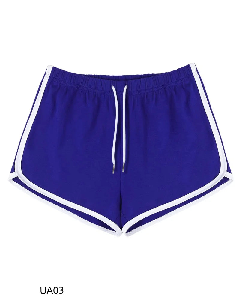 Women's Cotton Casual Shorts Elastic Waist Drawstring Running Sports Lounge Summer Dolphin Gym Workout Lounge Shorts