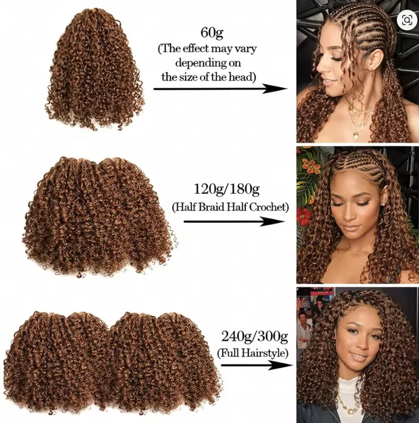 Virgin Hair Crochet Extensions – Curly Style, Multiple Lengths