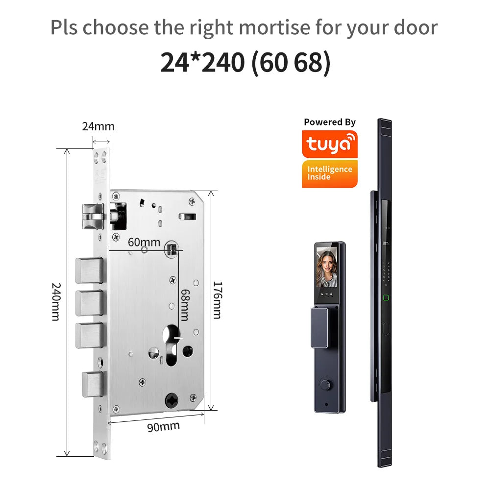 IP 67 Waterproof Smart Door Lock Palm Biometric Tuya WIFI 3D Face Recognition Cerradura Intelligent Video Rfid Digital Lock