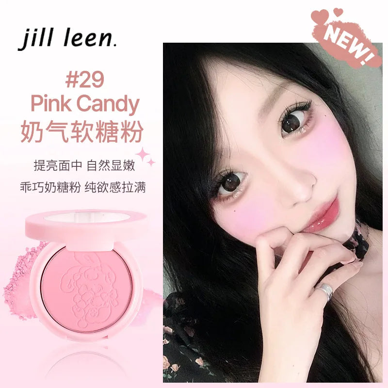 JILL LEEN Monochrome Colorful Soft Mist Blush Disc Highlight Grooming Peach Gills Purple Matte Brightening Expansion Color