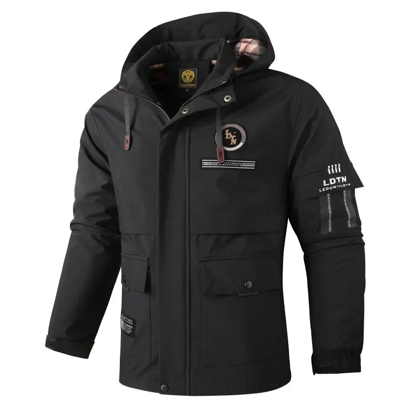 Men's Casual Jacket Parka Autumn/Winter Hooded Jacket Men's Coat Solid Color Outdoor Chic