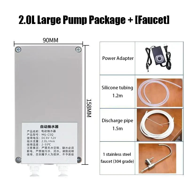12V Caravan Electric Kitchen Water Pump Faucet Automatic Water Suction Pump 2L/3.5L Min Faucet Automatic Suction Pump For Galley