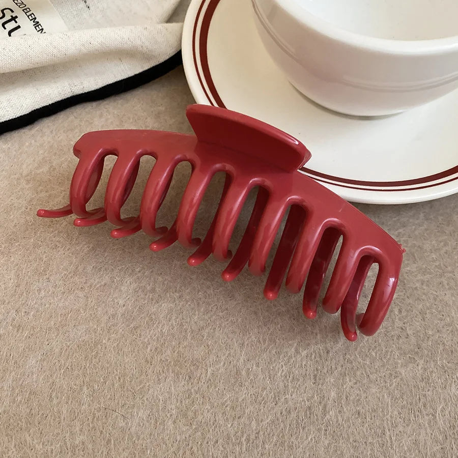 Square Soft Rubber Hair Claws Women Large Solid Silicone Shark Clip Grab Clip Anti Fall Non Fragile Clip Headband Hair Clip M