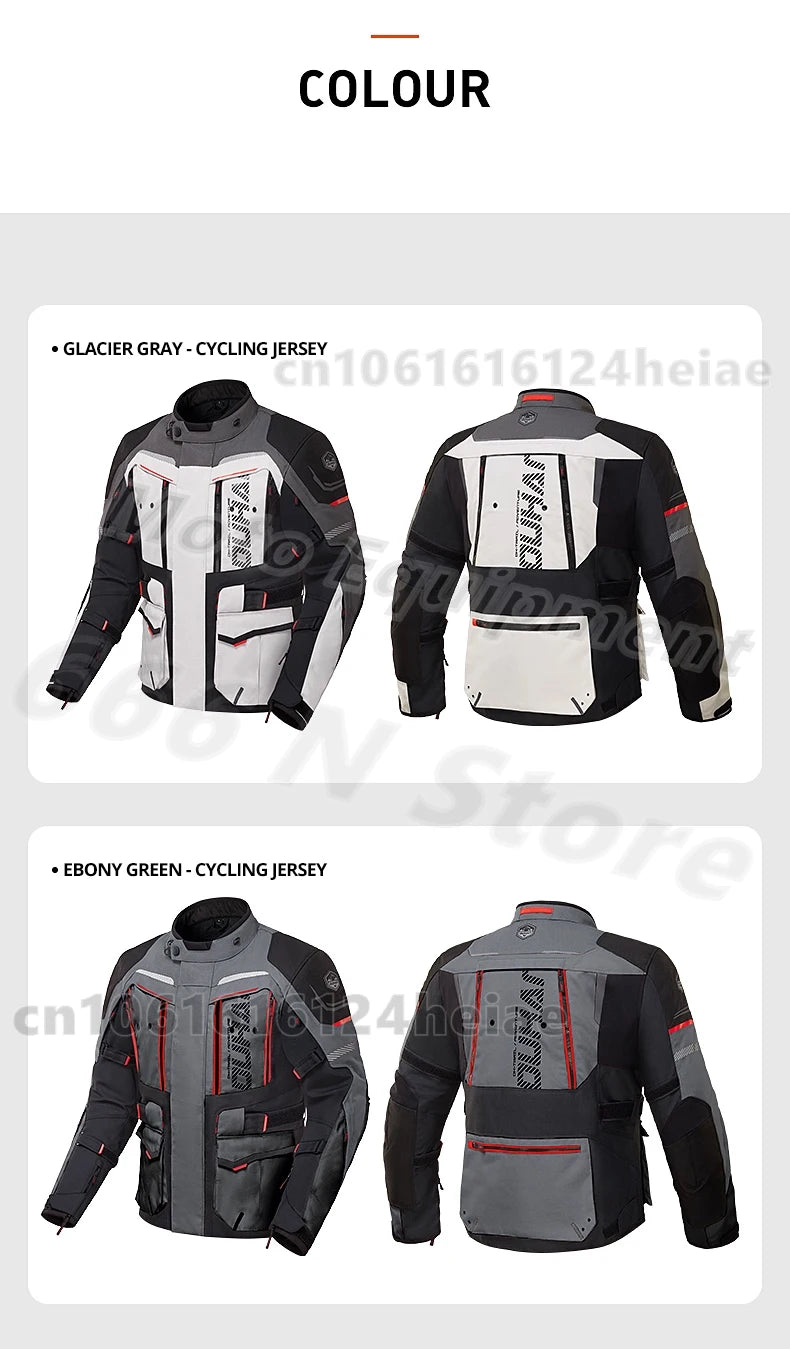 Waterproof Motorcycle Jacket and Pants Suit with CE Level Fall Protection Motocross Riding Gear for All Weather Conditions