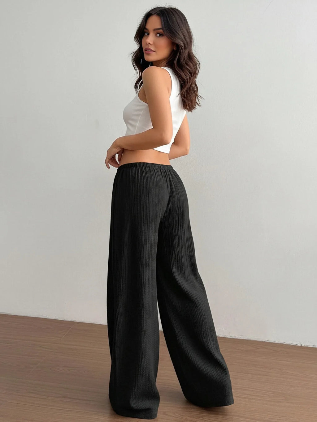 Summer Thin Texture Loose Pants Women High Waist Wide Leg Pants Women Casual Lazy Style Comfortable Breathable Trousers Women