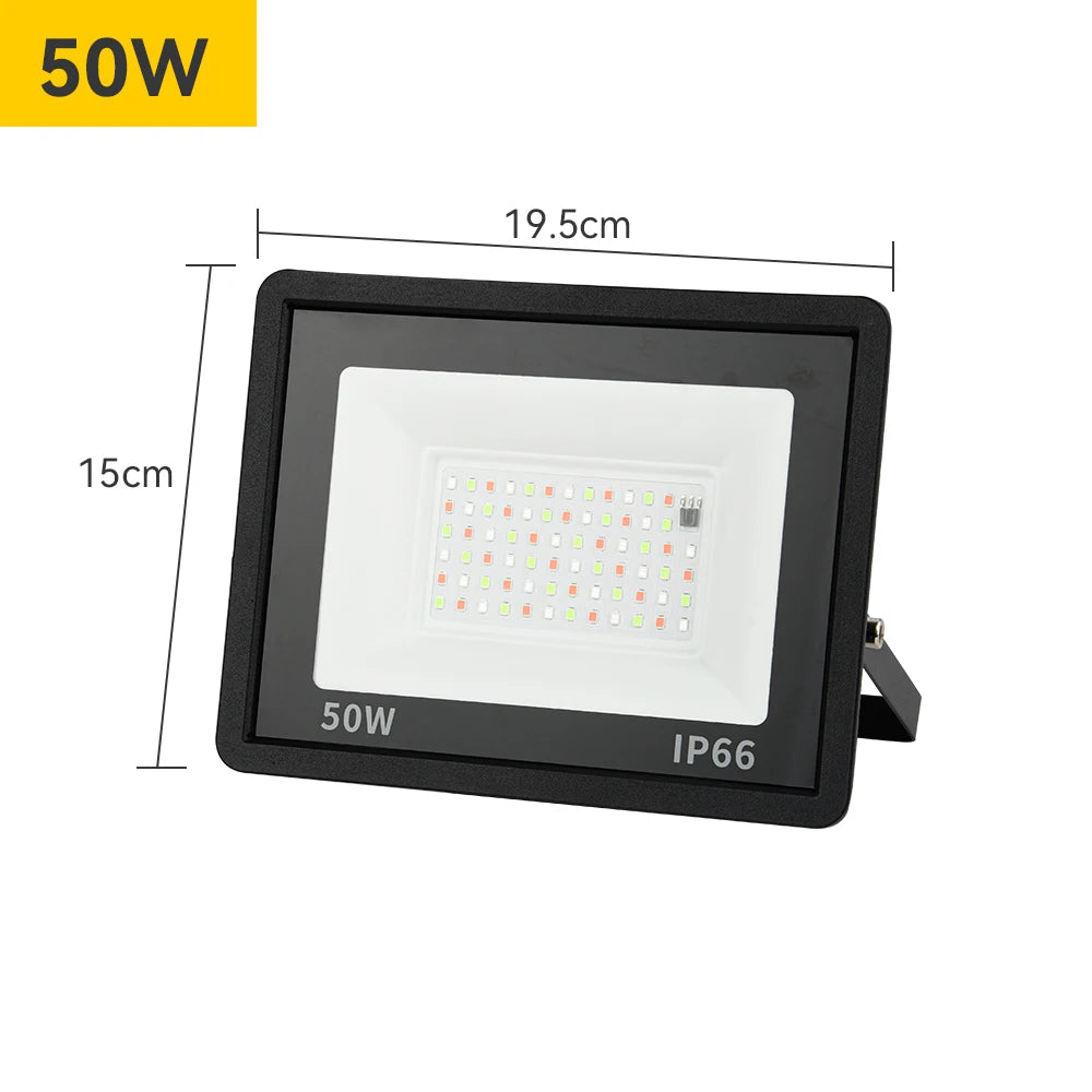 RGB LED Floodlight Reflector Outdoor Lighting 220V 30W 50W 100W IP66 Waterproof Outdoor RGB Spotlight Lamps Landscape Lighting