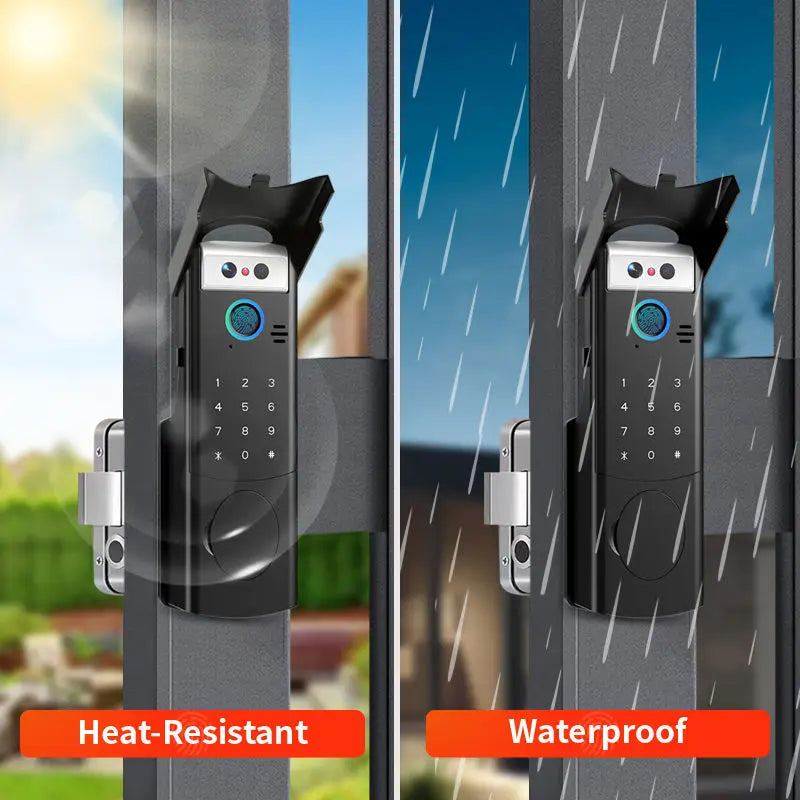 Tuya Wifi Video Intercom Doorbell Waterproof Double-sided Fingerprint Rim Lock Remote App Electronic Face Recognition Smart Lock