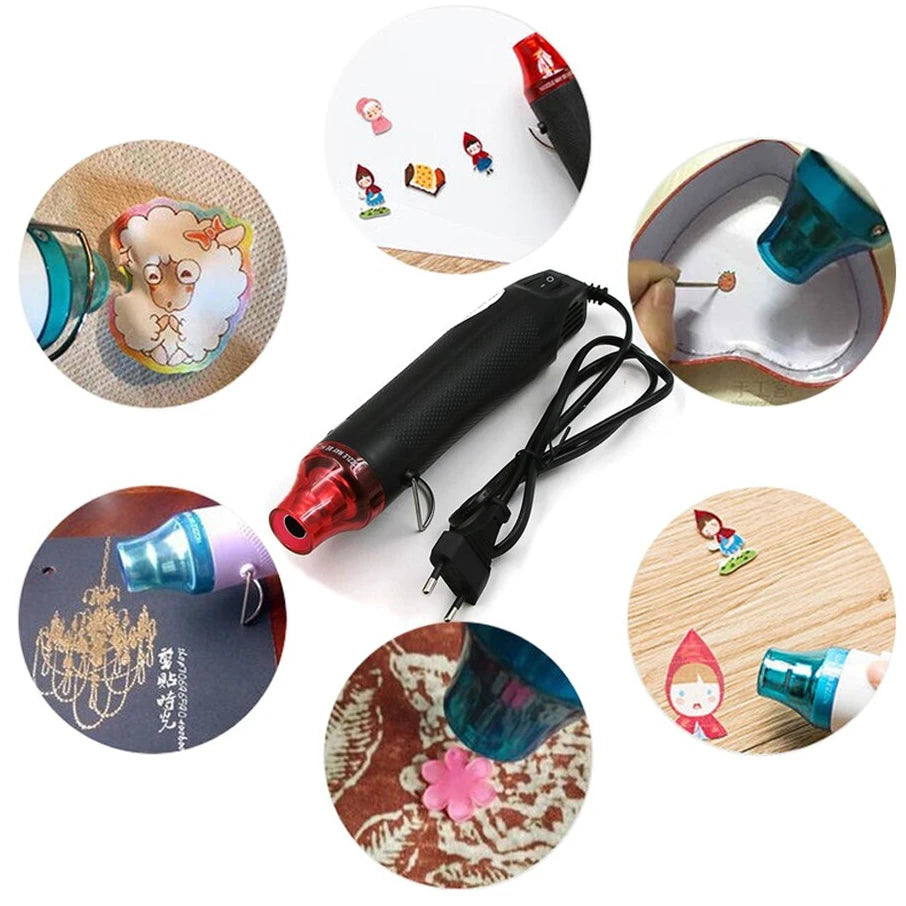 220/110V Hot Air Gun DIY Tool Heat Electric Power Tool Mini Soldering Temperature Crafts Blower with Supporting Seat Shrink