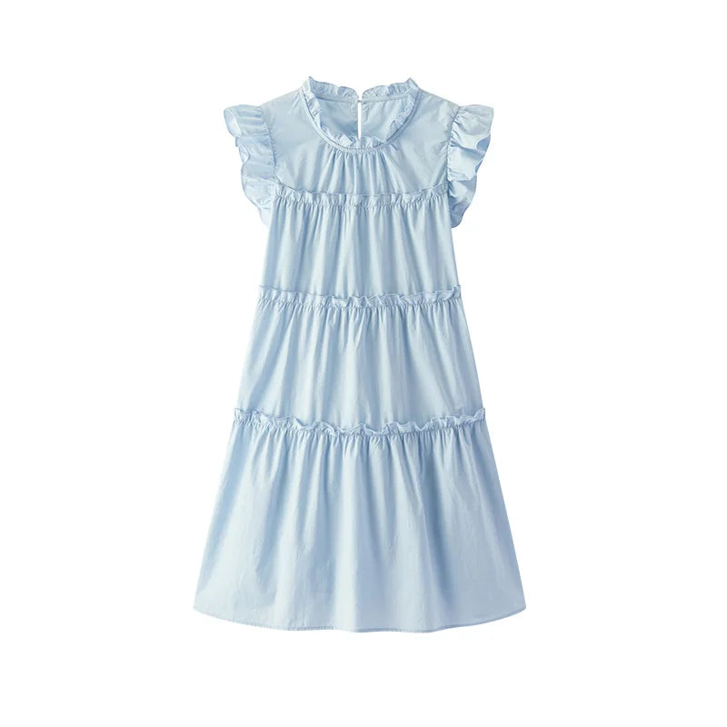 Semir Women Dress Cap Sleeve Ruffle Cake Dress Cute Girlish Sweet Gentle Mini 2026 Summer Casual Top