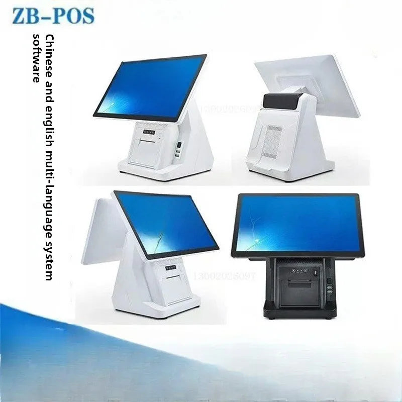 All‑In‑One 15 Inch POS Ordering Machine Wall Mount Touch Cash Register Single Dual Screen Terminal For Retail Food Service