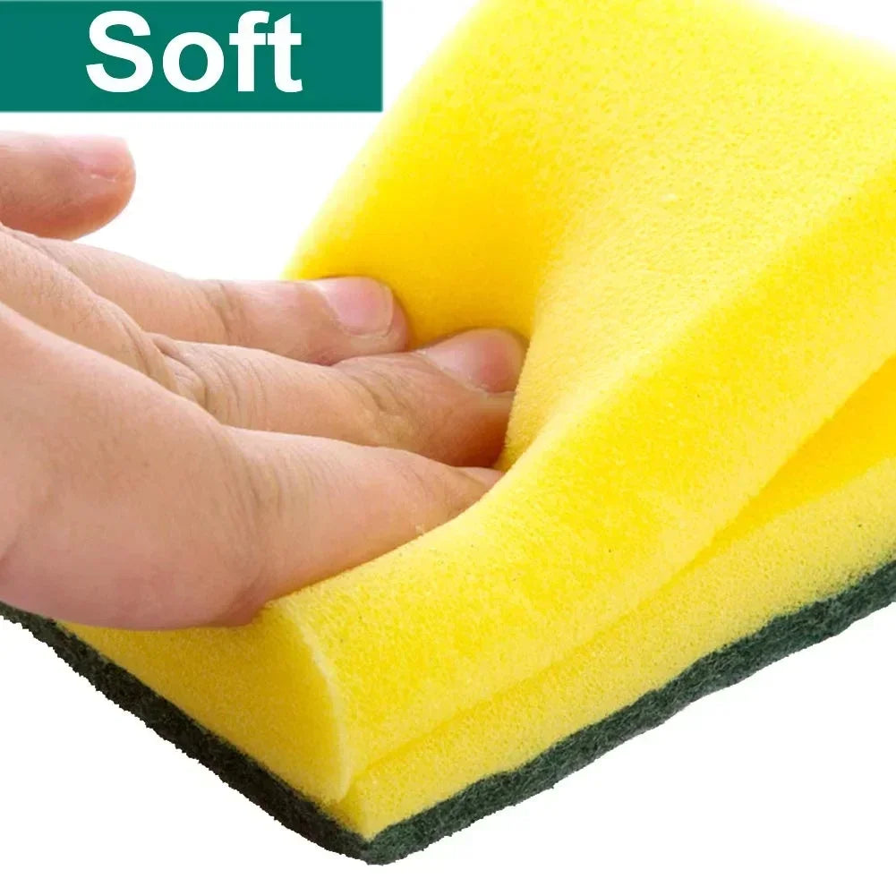 Magic Cleaning Sponge, Double-Sided Highly Absorbent, Rust & Grease Remover, Kitchen Scrub Brush, Pot Cleaner Tool