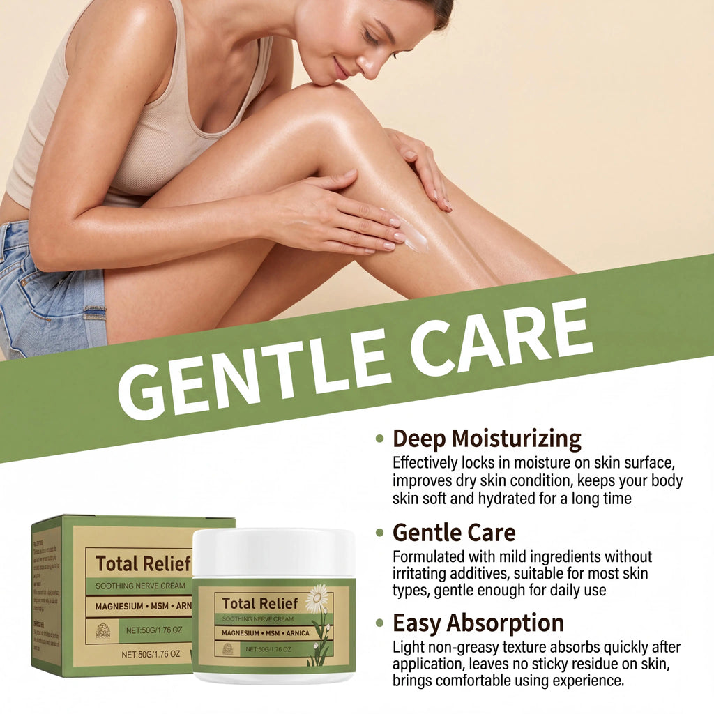 Total Relief Magnesium Soothing Cream Relieve Nerves Tension Reduce Muscle Discomforts Daily Joint Care Fast Absorb Body Cream