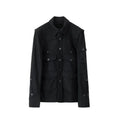 HKSH Spring Autumn Men's Tide Dark Punk Wool Deconstructed Leather Patchwork Jacket Fashion Vibe Vintage Y2K Gothic Coat HK27230