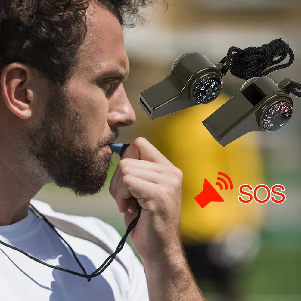 3in1 Whistle with Compass Thermometer for Collection, Small Gift, Sports Competition, Motion Training Outdoor Activity Equipment