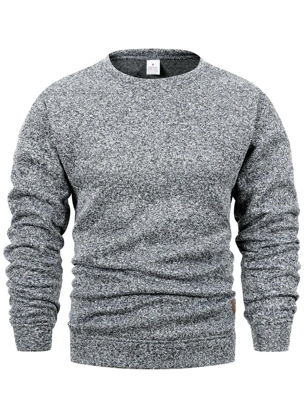 Autumn Winter Men's Crew Neck Heather Sweatshirt Reinforced Stitching Classic Heather Pullover For Work Casual