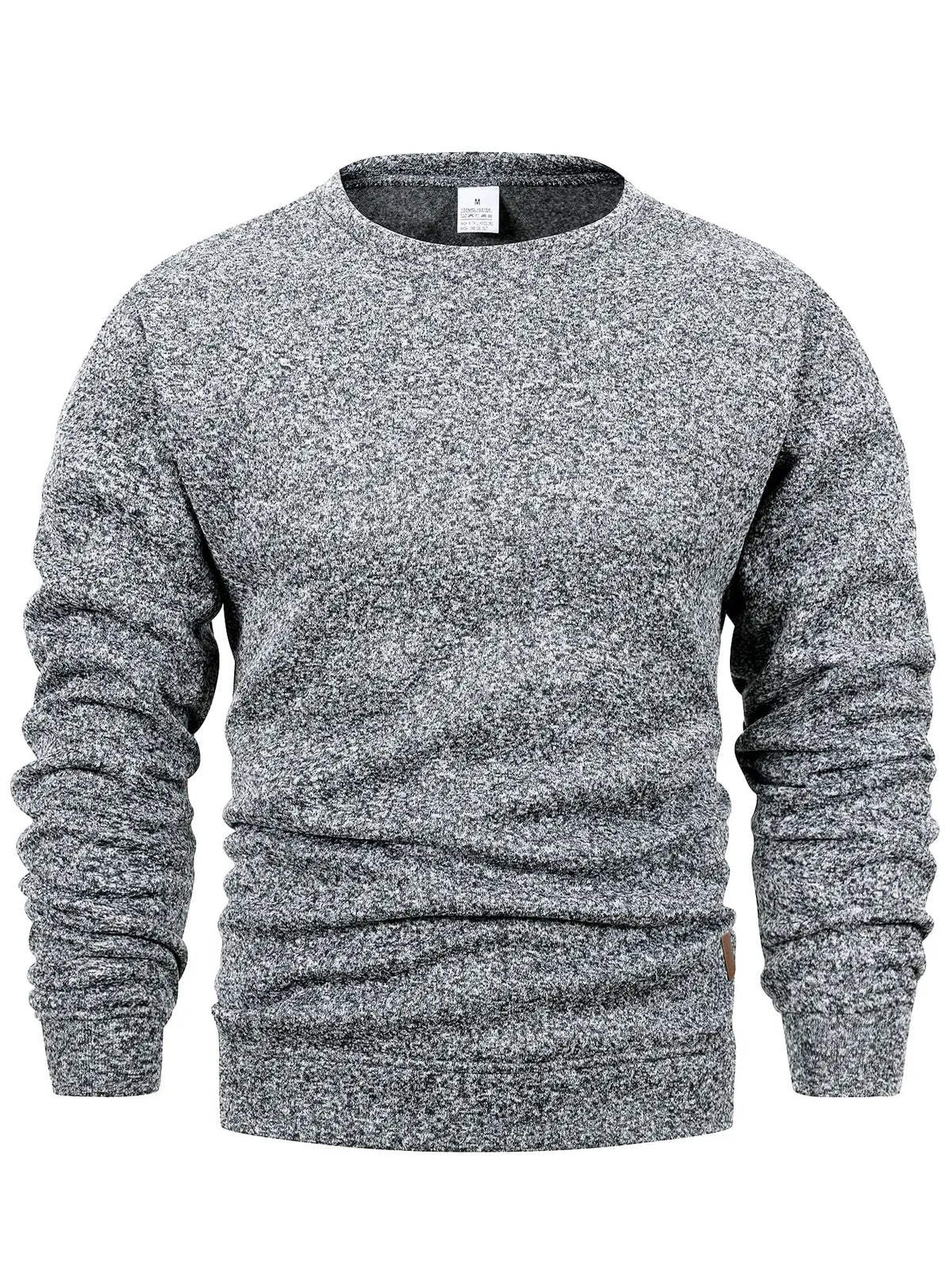 Autumn Winter Men's Crew Neck Heather Sweatshirt Reinforced Stitching Classic Heather Pullover For Work Casual