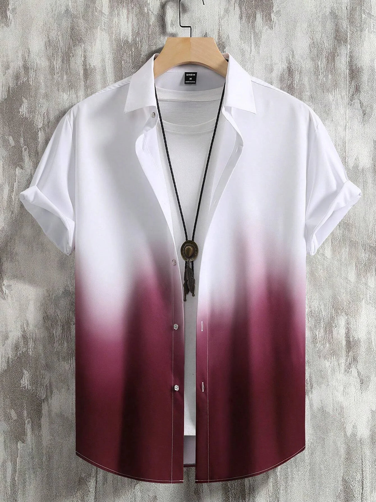 Hawaiian Men's Short Sleeved Shirt with Summer Gradient Design, 3D Graphic Printing, Loose Oversized Lapel Casual Shirt
