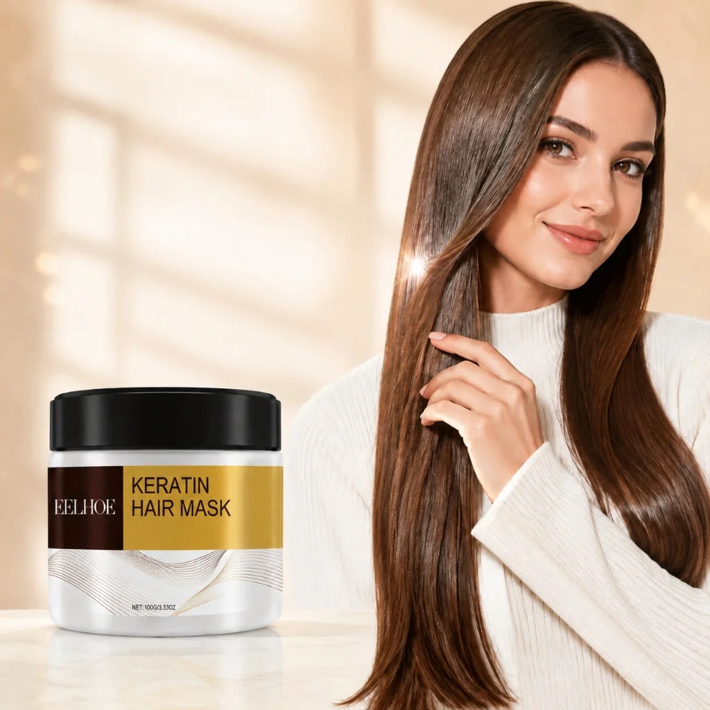 Keratin Hair Mask Nourishing Repair Hair Treatment Mask 100g Smoothing Moisturizing Mask for Dry Damaged Frizzy Bleached Hair