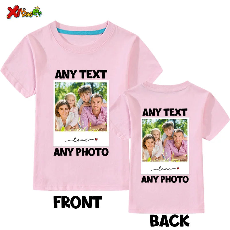 Custom Long Sleeves Shirt Kids Personalized Photo Shirt Children T-Shirt Name Clothing Girl Boy Shirt Toddler Logo Design Shirt