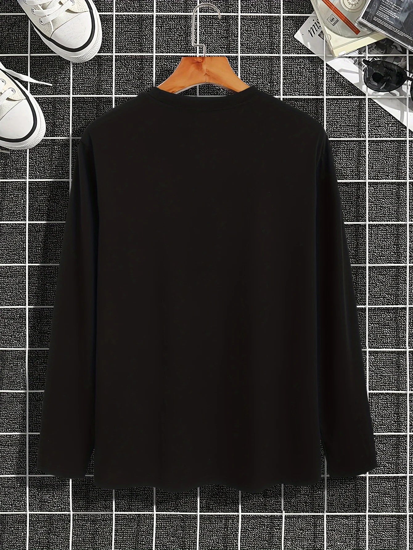 Men's 100% pure cotton summer loose comfortable casual  NEW YORK print large round neck  long sleeve T-shirt top