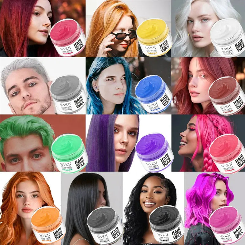 Sevich 50g Hair Color Wax Disposable Fashionable Hair Paste Long Lasting Paint Coloring Cream for Party, Halloween, Christmas
