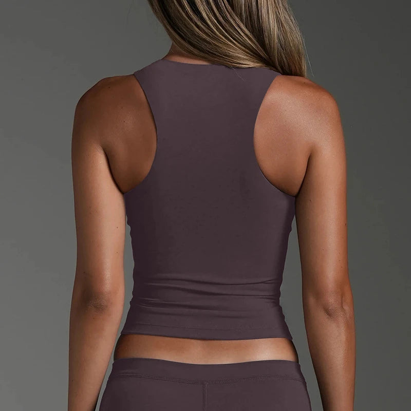 Women Racerback I Back Sports Tank Top Slim Quick Dry Moisture Wicking Yoga Gym Running Fitness Outerwear Top
