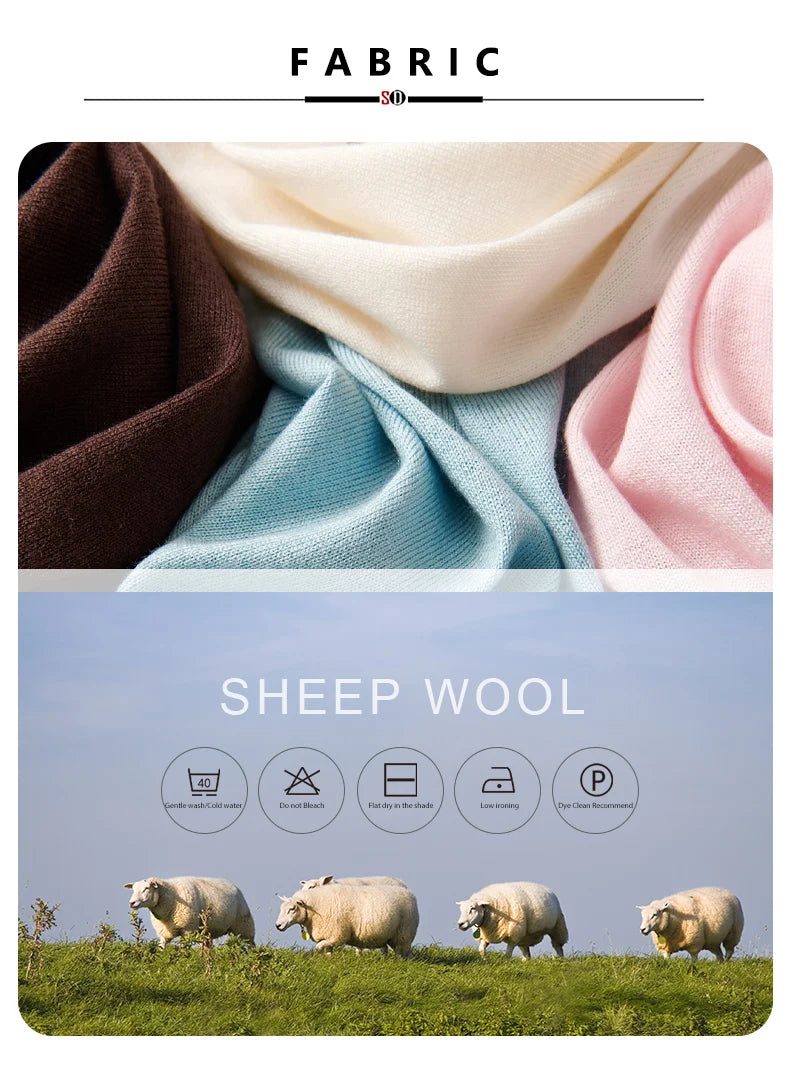 SuyaDream, Women Wool Pullovers, 5%Cashmere 92%Wool, Soft Cozy Sweaters, 2025 Fall Winter Basic Solid Knit Top