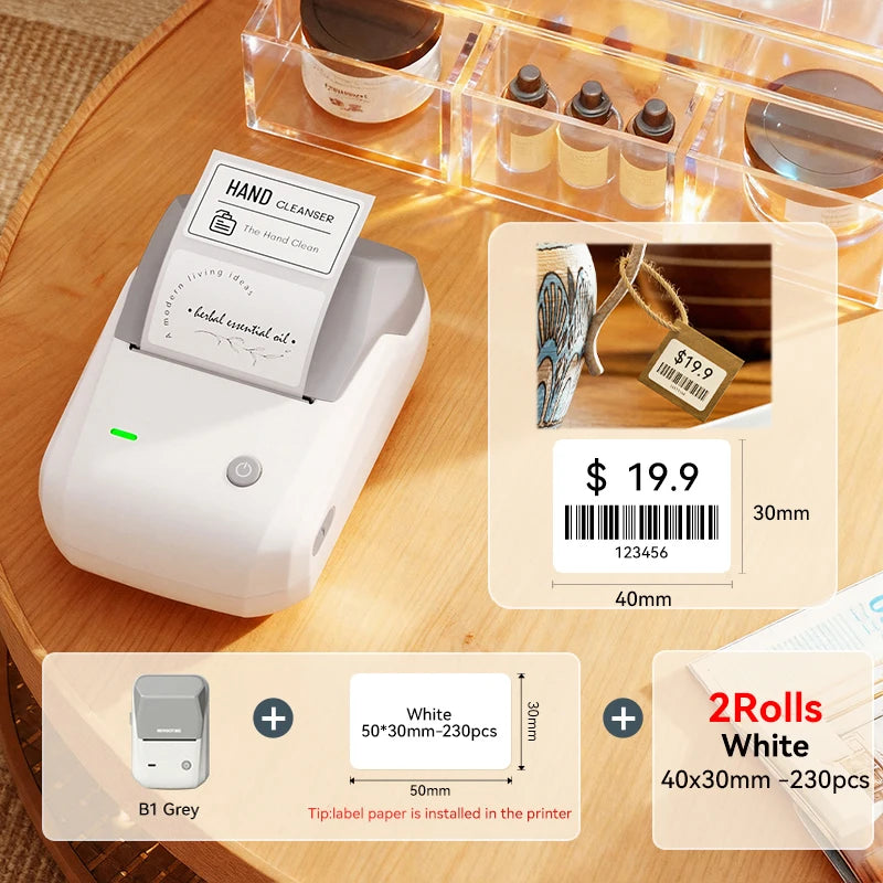 Niimbot B1/B1 PRO Thermal Label Printer Bluetooth Pocket Label Maker Barcode QR Code Self-adhesive Sticker Labeling Machine